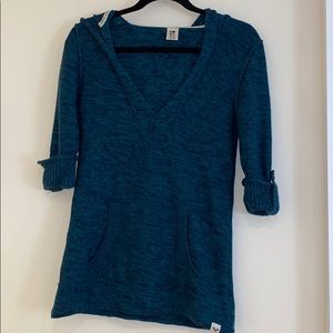 Hooded, knit sweater